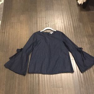 Denim Bell Sleeve Top